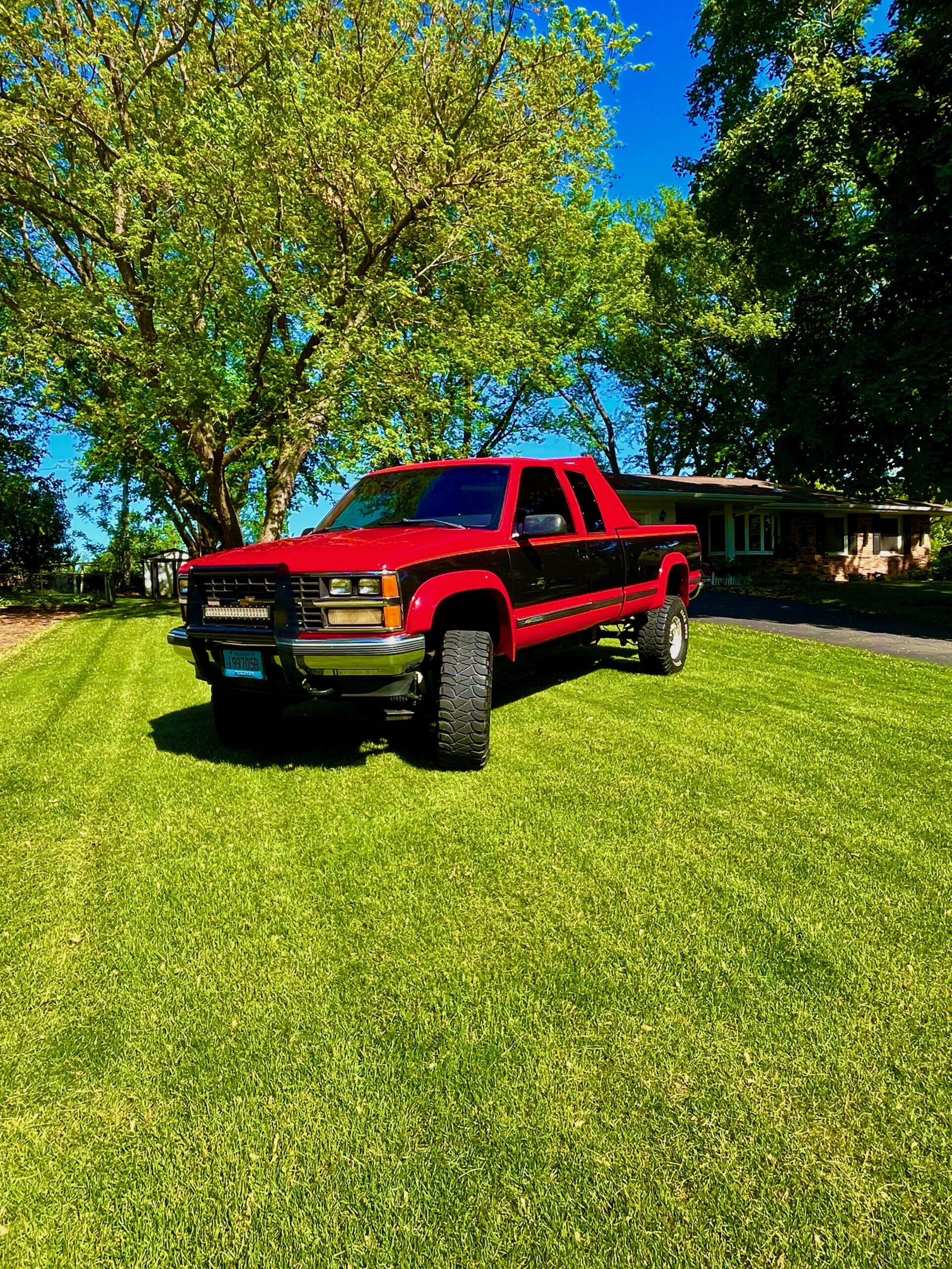 Chevrolet-Silverado-1500-4x4-extended-cab-1989-Red-Red