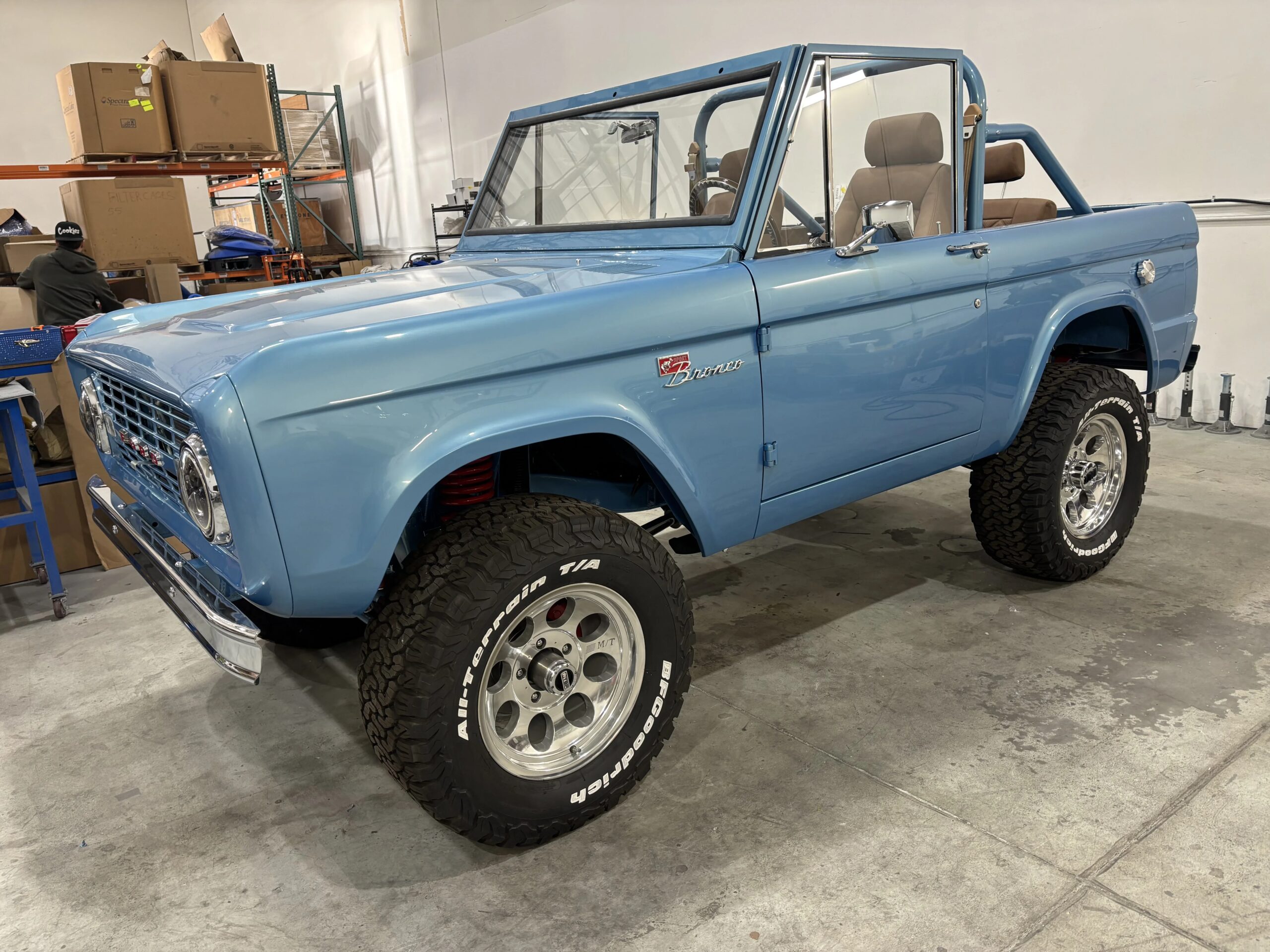 Ford-Bronco-2-door-1974-Blue-Brown