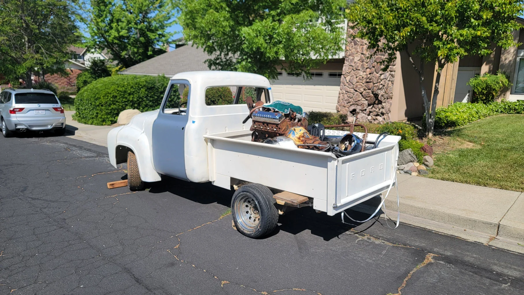 Ford-F100-2wd-regular-cab-1955-Yellow-Yellow-1