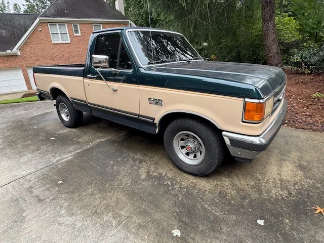 Ford-F150-2wd-regular-cab-1991-Green-Beige-1