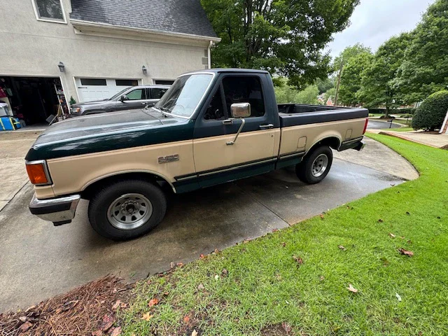 Ford-F150-2wd-regular-cab-1991-Green-Beige-4