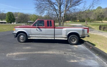 Ford-F250-4x4-crew-cab-heavy-duty-1989-Silver-Burgundy