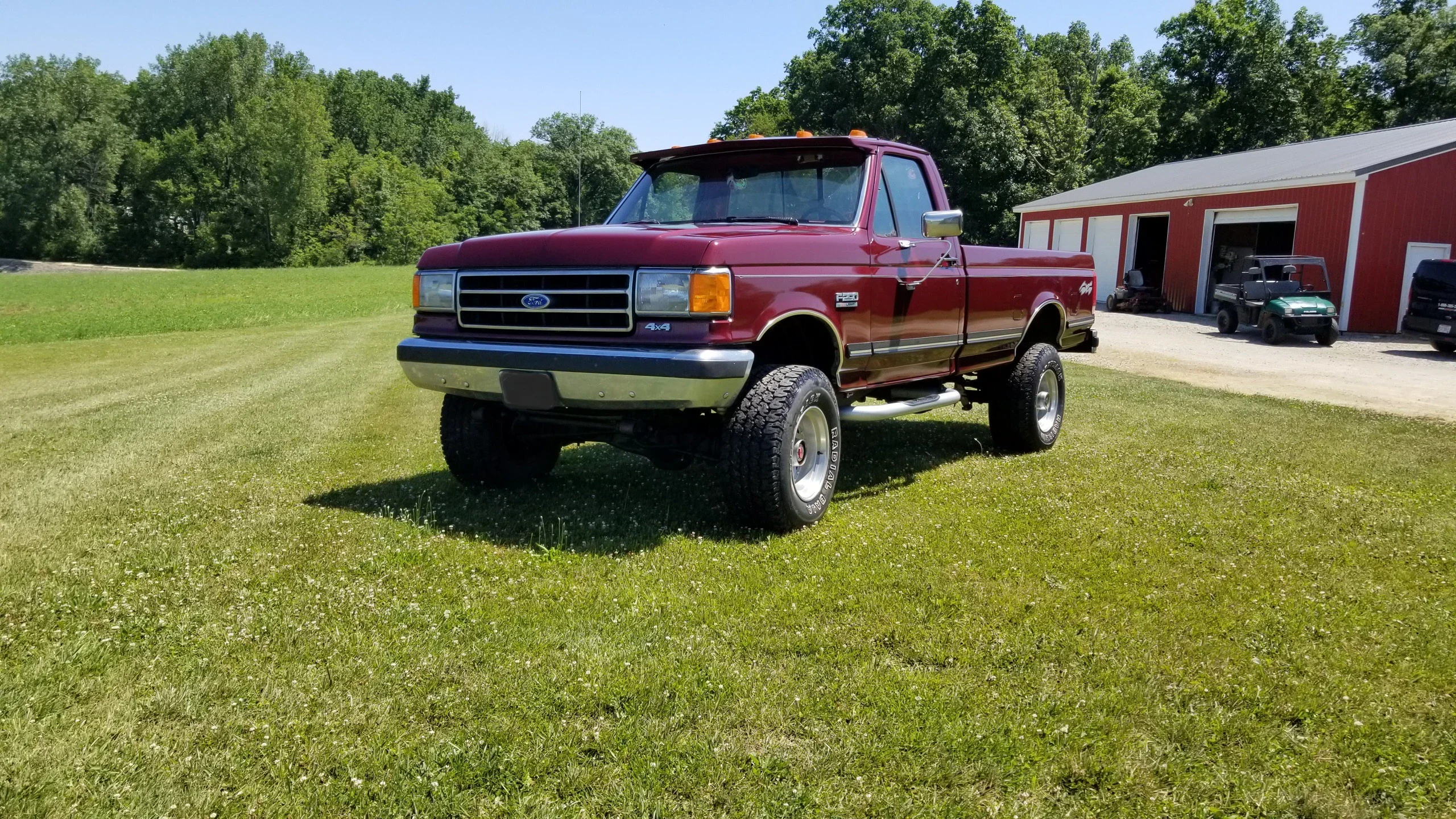Ford-F250-4x4-regular-cab-1989-Burgundy-Burgundy-1