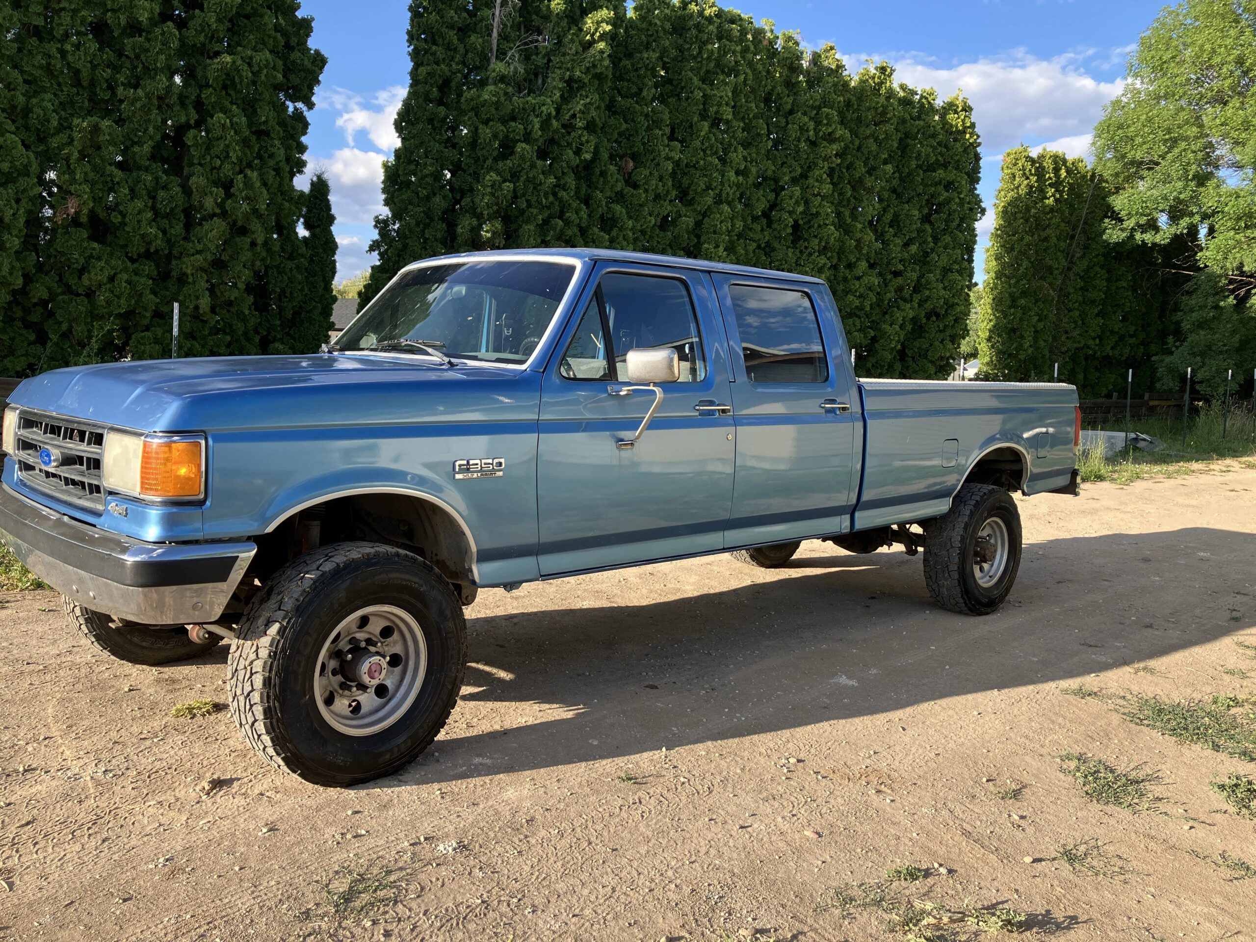 Ford-F350-4x4-crew-cab-1990-Blue-Blue-68