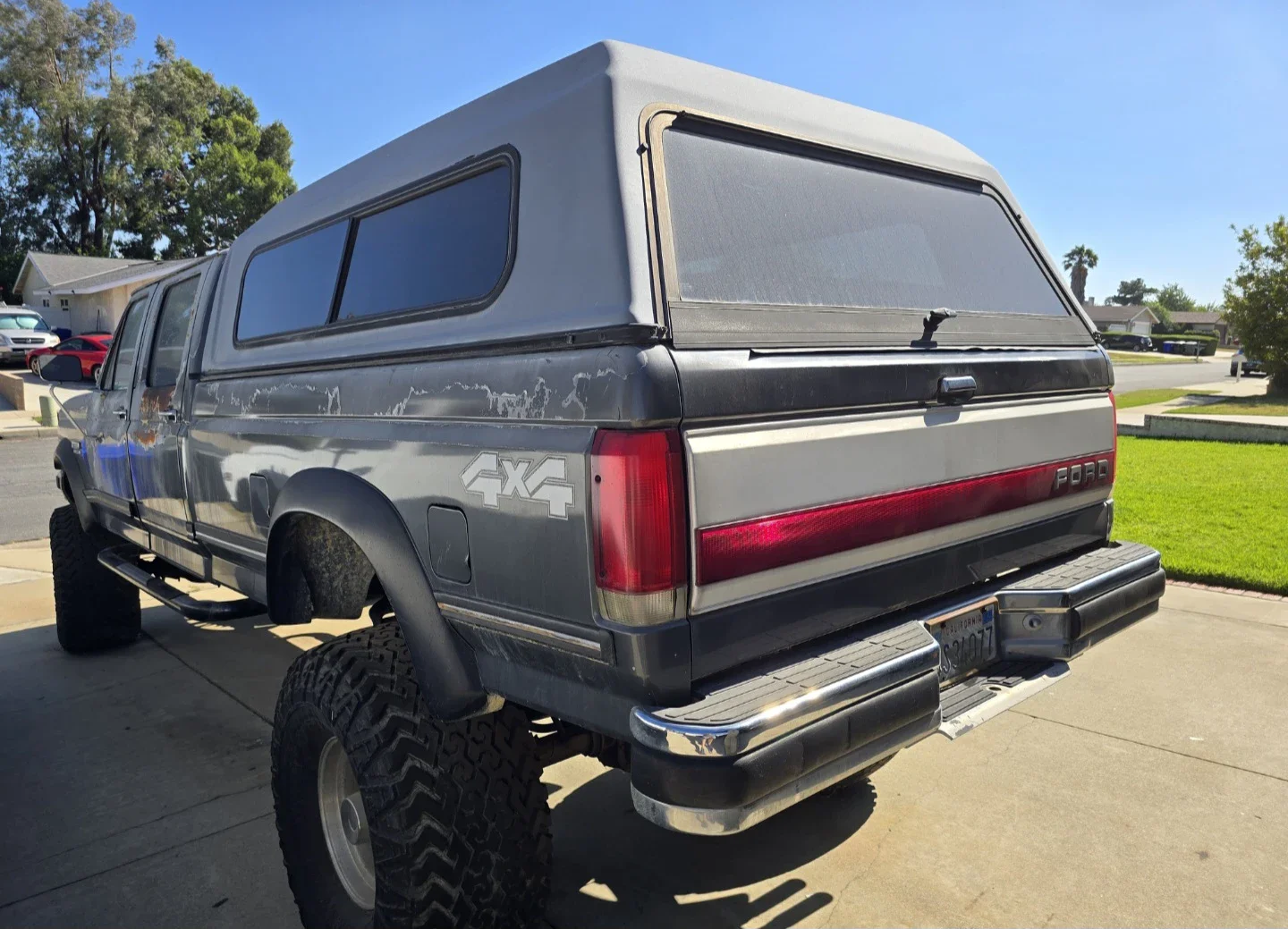 Ford-F350-4x4-crew-cab-1991-Charcoal-Gray-1