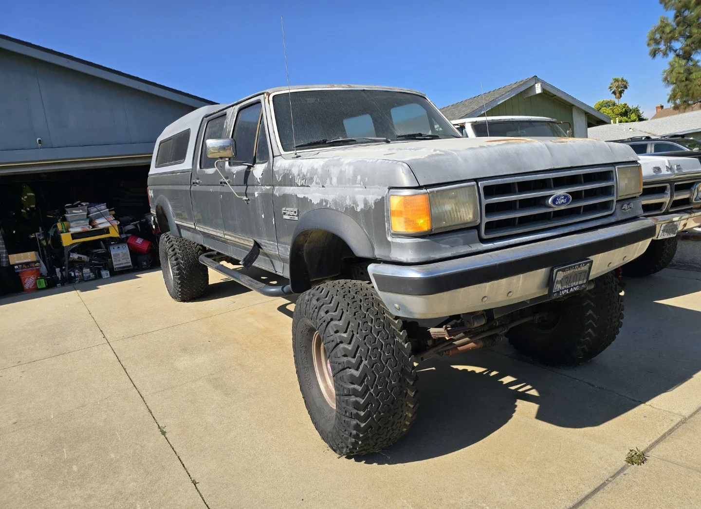 Ford-F350-4x4-crew-cab-1991-Charcoal-Gray-6