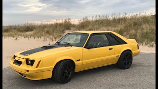 Ford-Mustang-gt-hatchback-1984-Yellow-Black-1