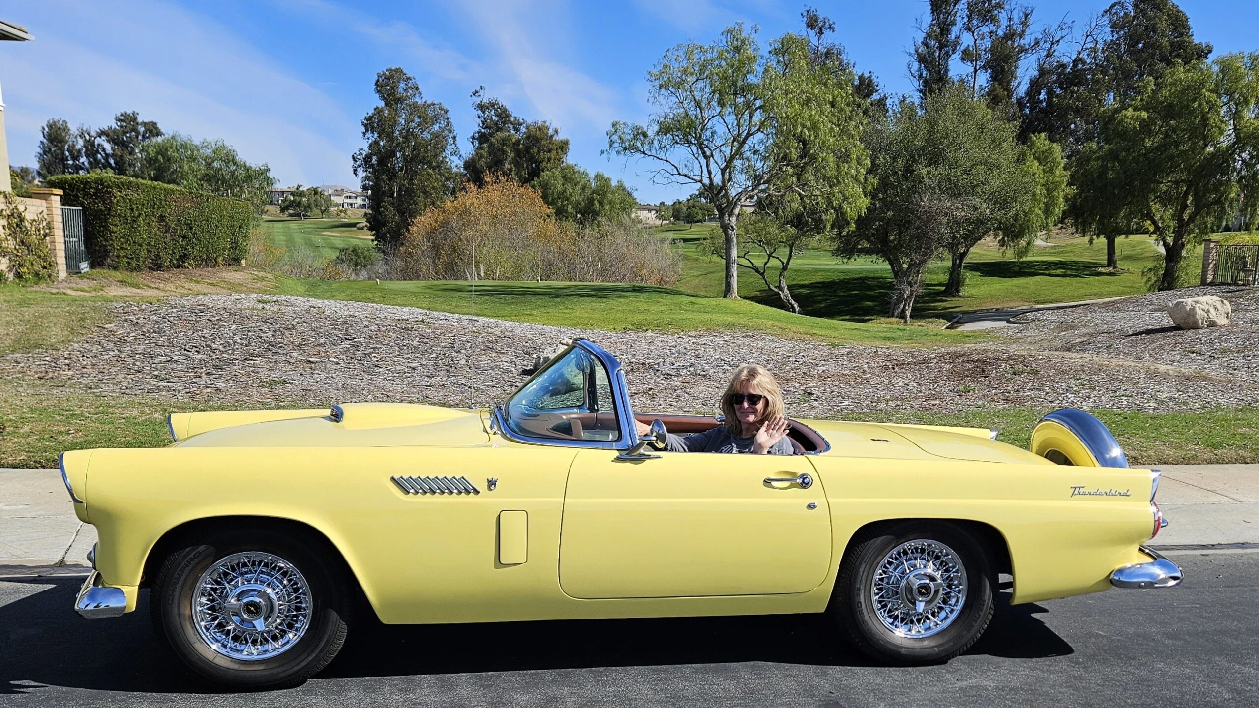 Ford-Thunderbird-sport-1956-Yellow-Brown
