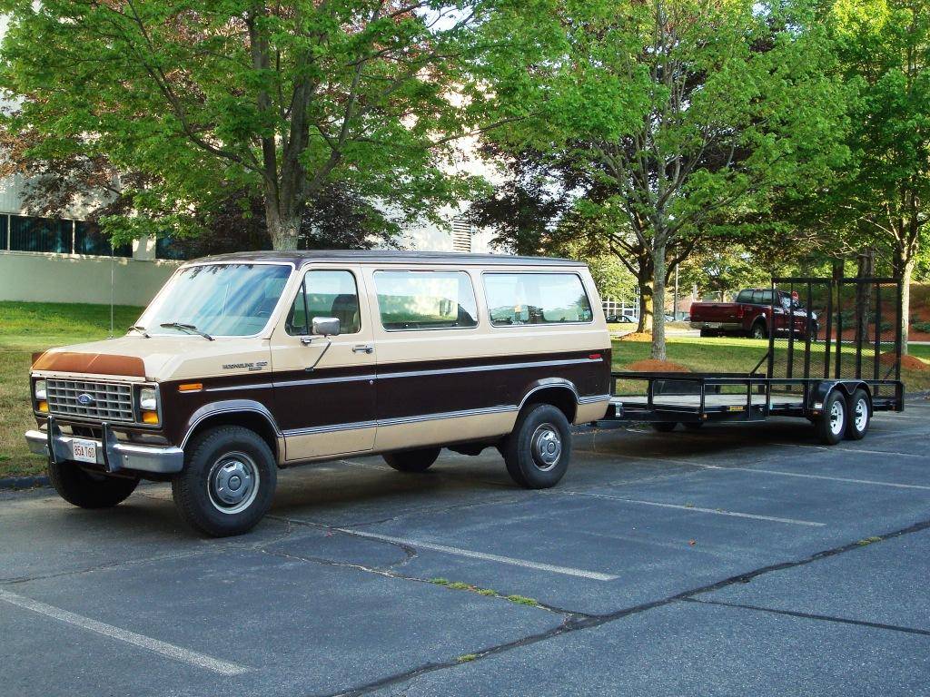 Ford-e-350-one-ton-window-van-1987-brown-1