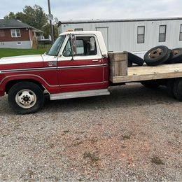 Ford-ranger-f-350-flatbed-460-engine-automa-1977-red-6