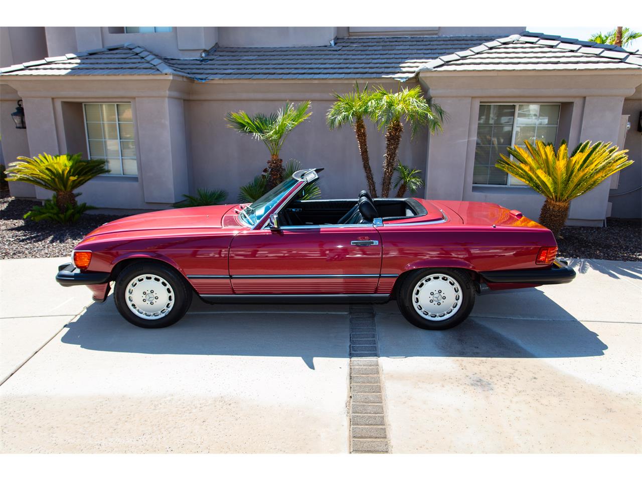 Mercedes-benz-560sl-1989-Red-Black