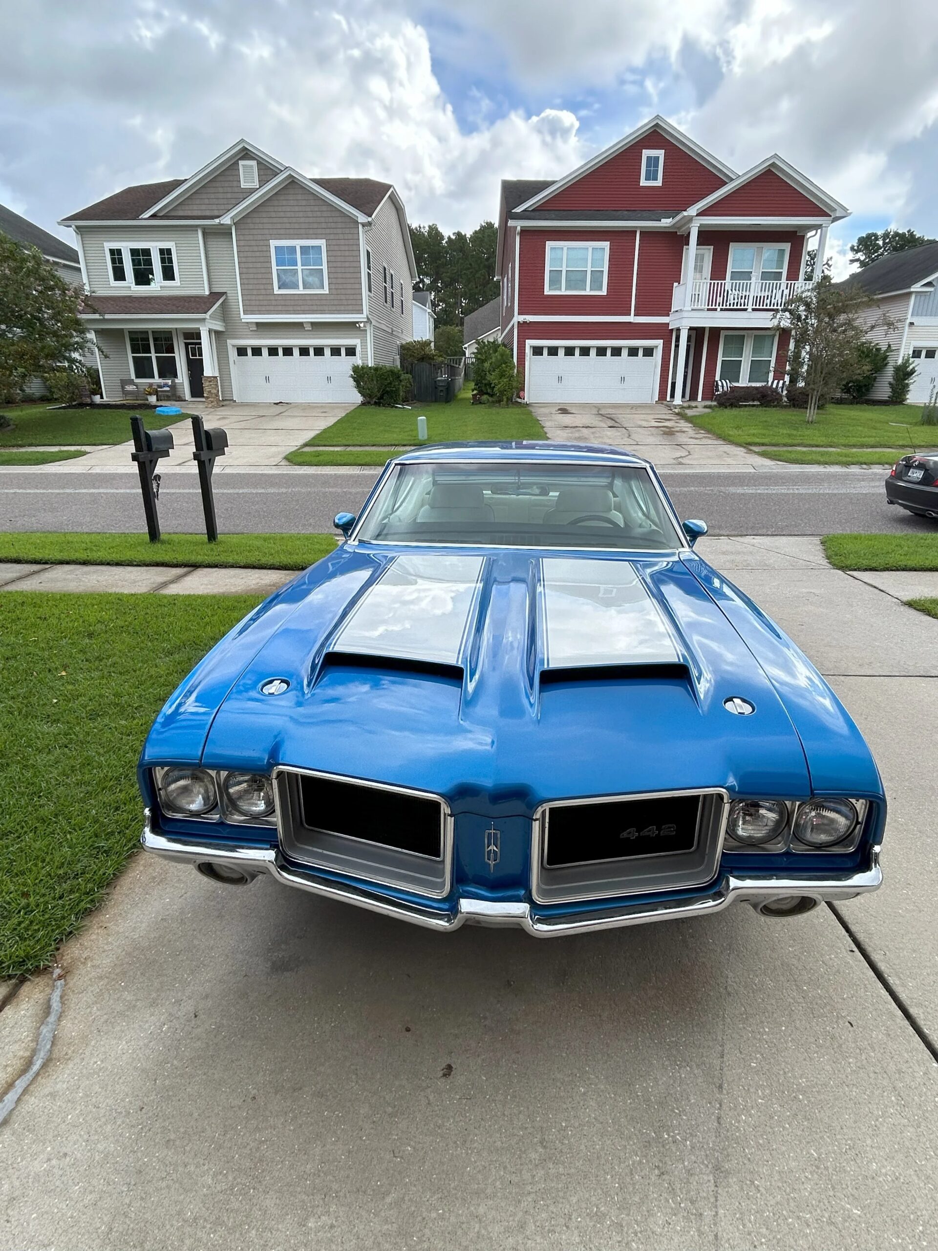 Oldsmobile-442-1971-Blue-White