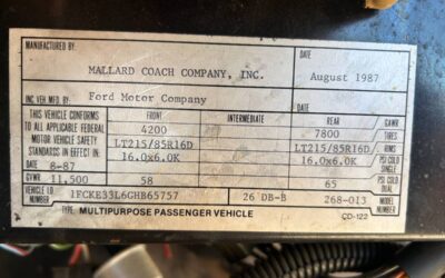 350 o’connell line sprinter rv 1986