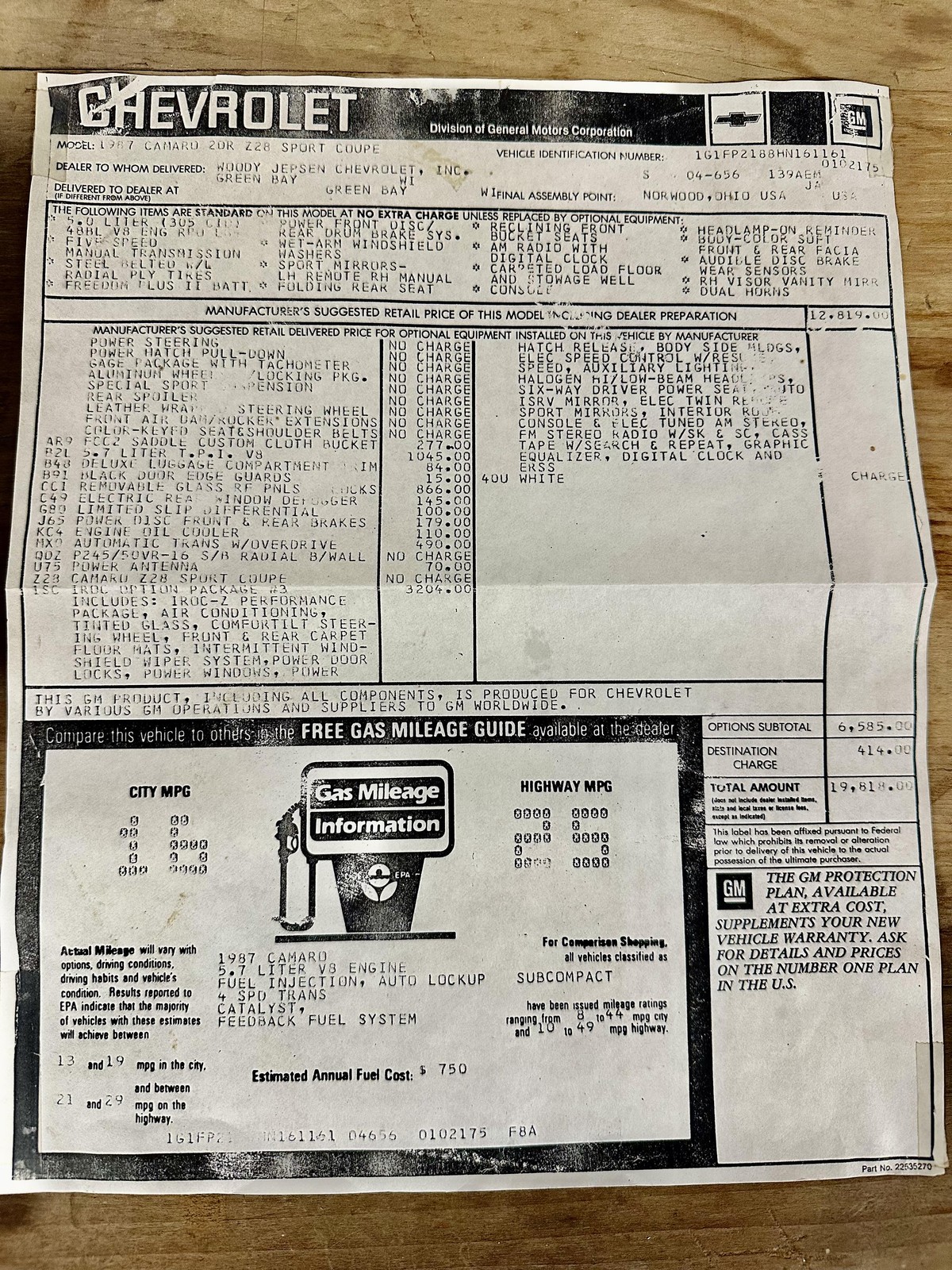 Chevrolet-Camaro-Z28-IROC-Z-1987-59k-Miles-Clean-Carfax-5