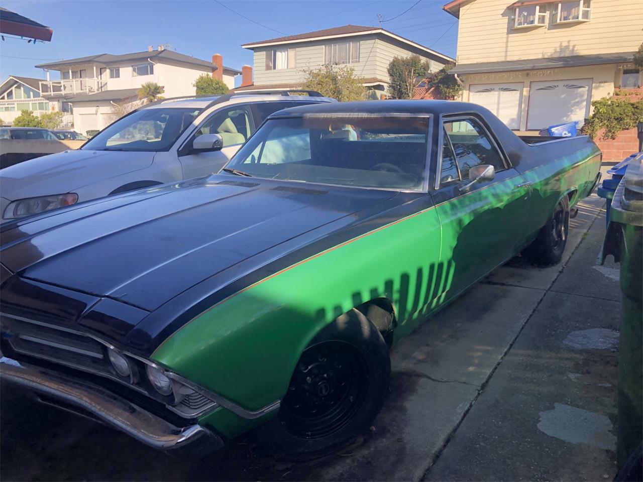 Chevrolet-El-camino-1969-Green-and-black-Black-1