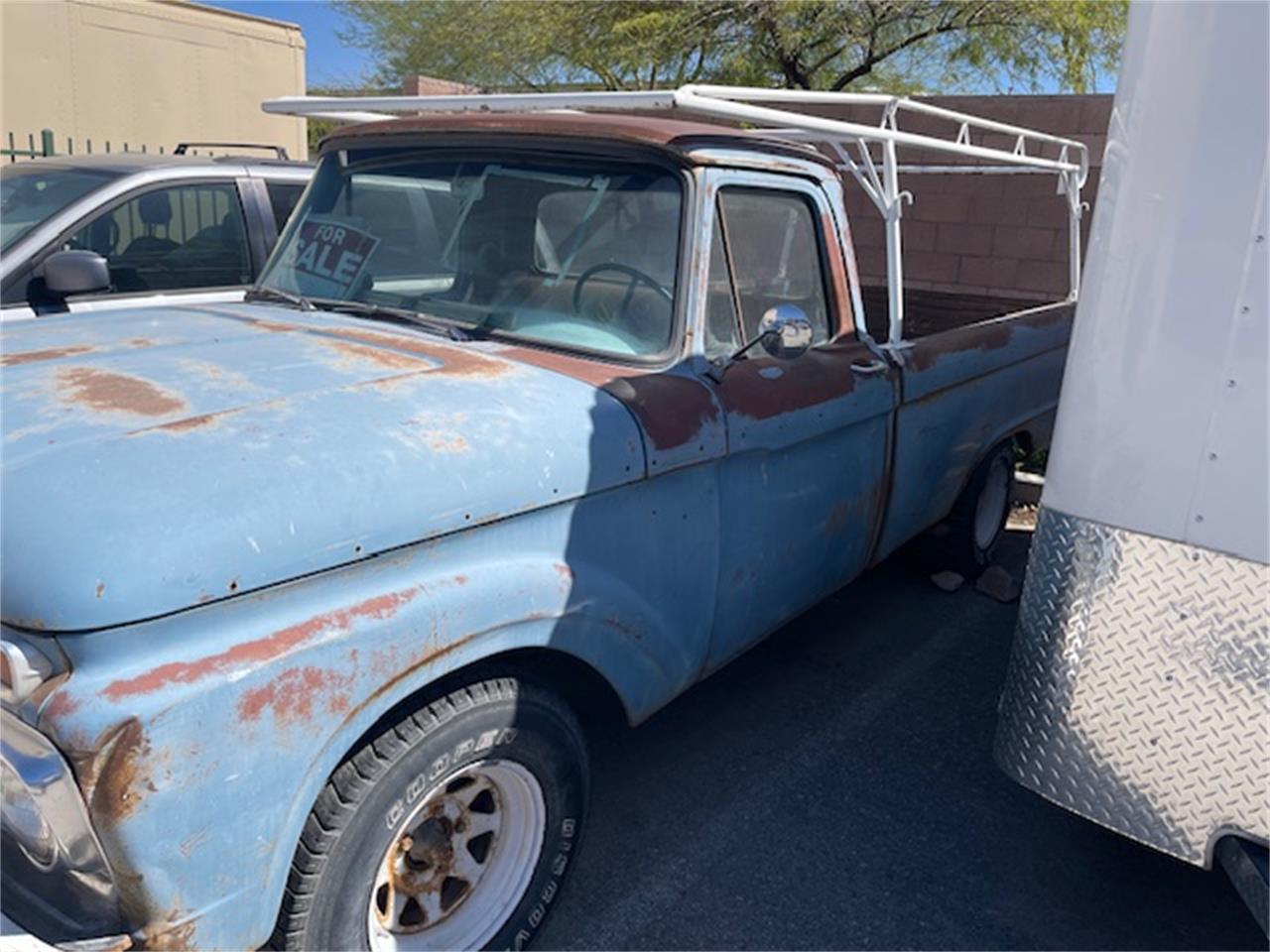 Ford-F100-1965-Blue-Tan