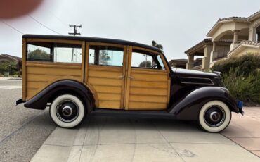 Ford-Model-85-1937-Ford-Dark-Maroon-Tan-And-Varnished-Wood