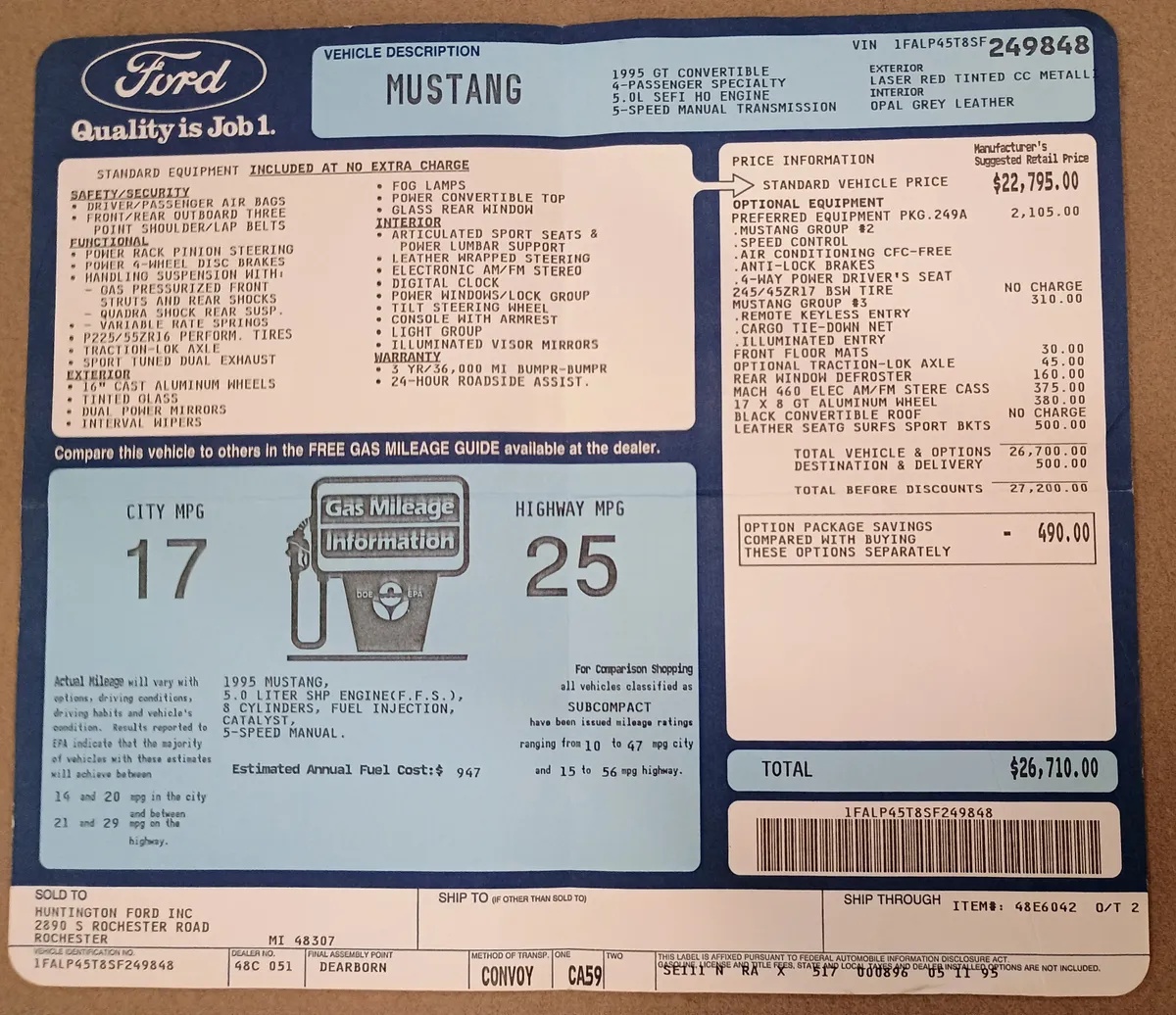 Ford-Mustang-1995-Laser-Red-Gray-8