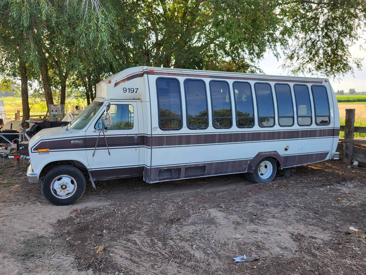 Ford-e350-mini-bus-diesel-1991-white