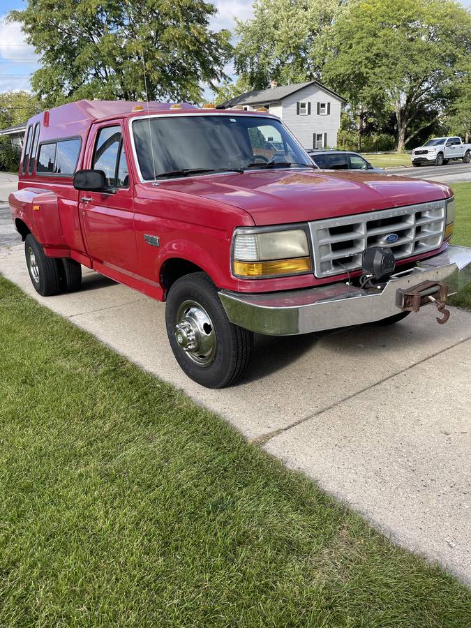Ford-f-350-diesel-1994-red-1