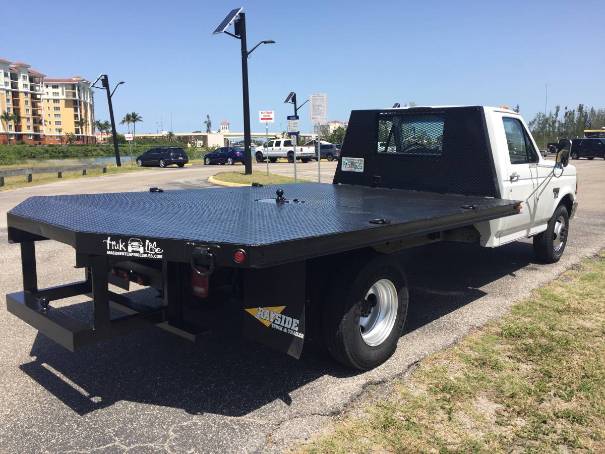 Ford-f350-xl-flat-bed-diesel-1994-white-5