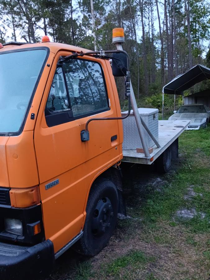 Isuzu-npr-flatbed-diesel-1995-orange-1