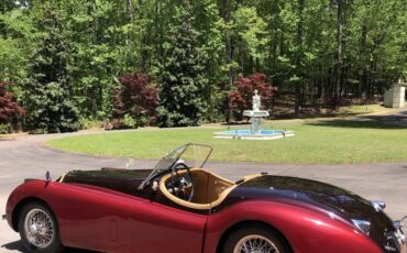 Jaguar-Xk120-1952-Burgundy-Tan