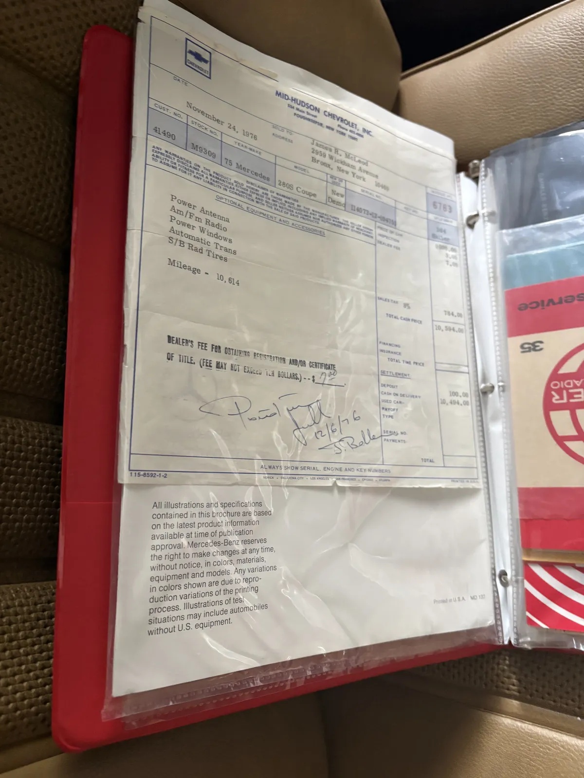 Mercedes-benz-C-class-1975-Burgundy-Tan-12