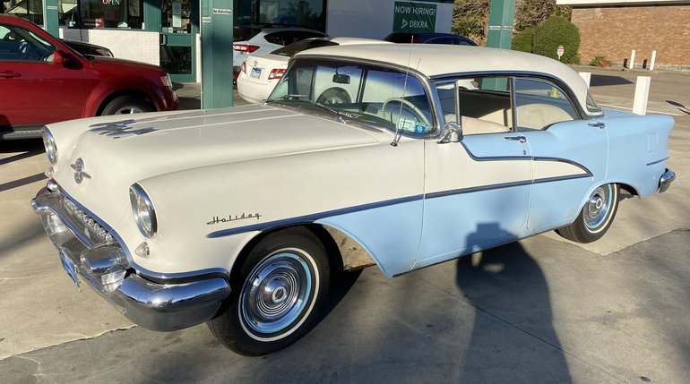 Oldsmobile-Super-88-1955-Blue-And-White-Blue-And-White