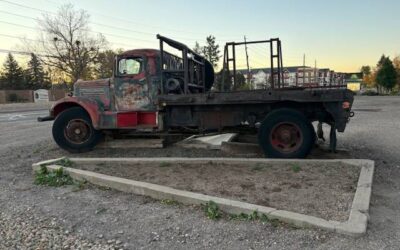 White boom truck 1956
