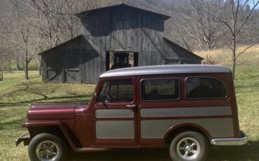 Willys-Sportwagon-1952-Burgundy-And-Silver-Burgundy-And-Gray