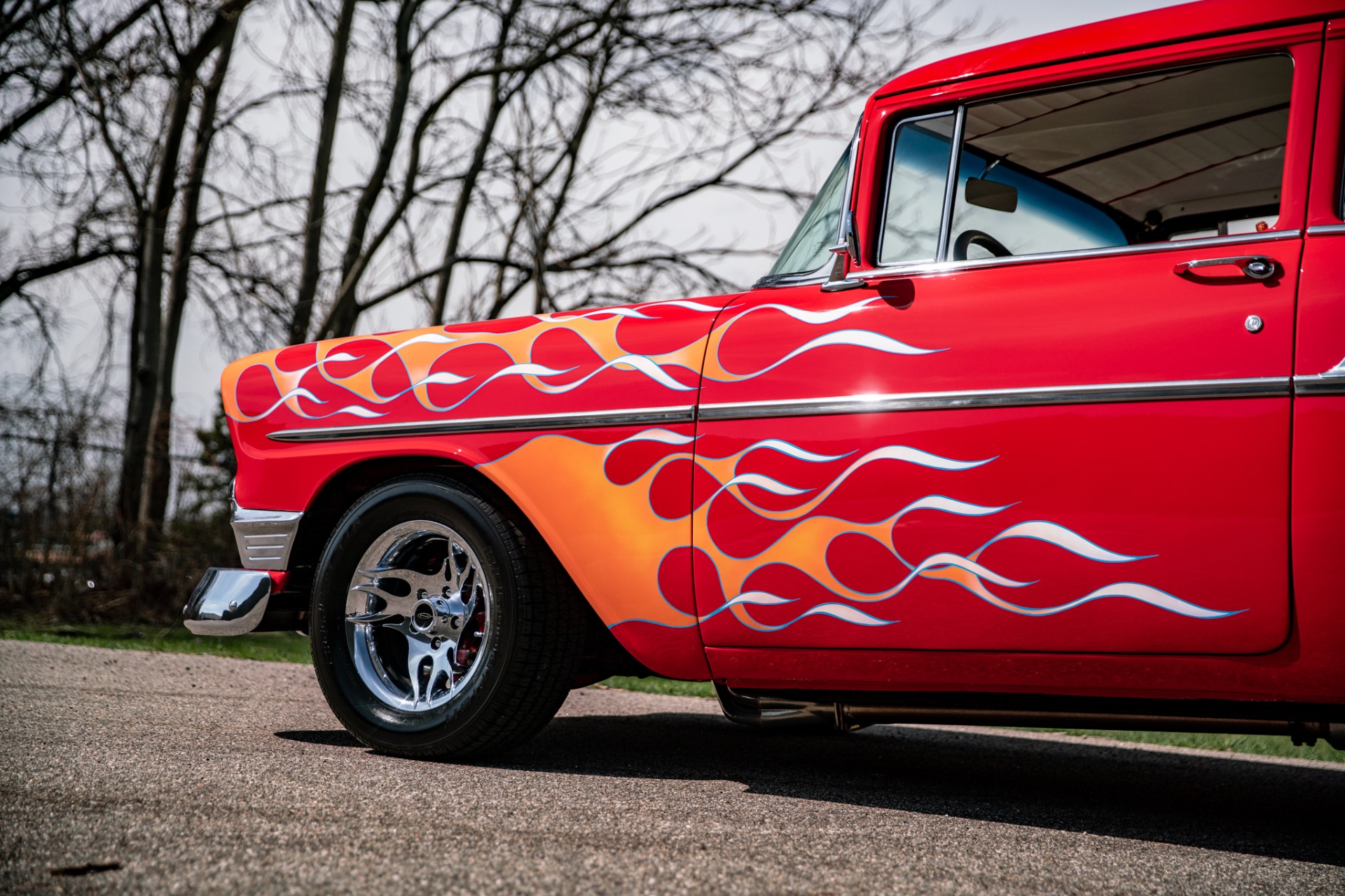 Chevrolet-Bel-air-1956-Red-Red-47