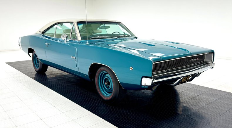 Dodge-Charger-1968-Medium-Dark-Turquois-White-5