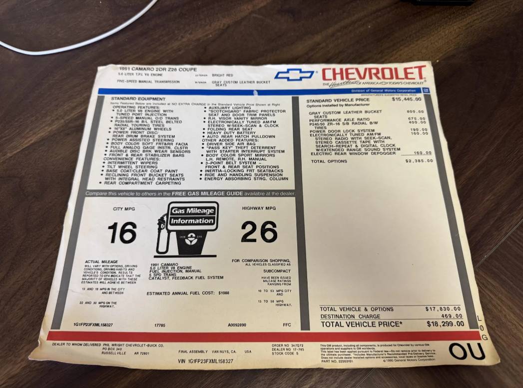 Chevrolet-camaro-z28-1991-red