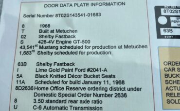 Ford-Shelby-mustang-1968-Lime-Gold-Black-1