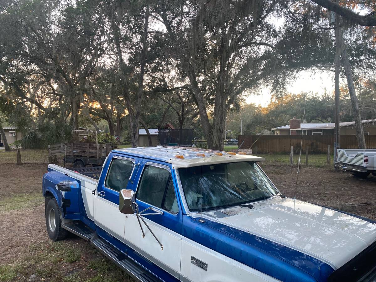 Ford-f350-diesel-1991-blue-1