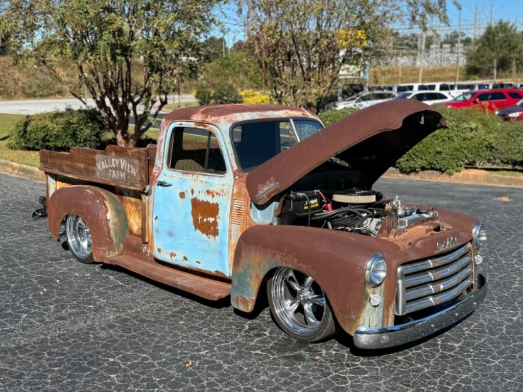 GMC Pickup resto mod frame off build  patina crate 350 1950