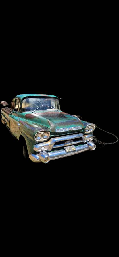 Gmc-100-fleetside-truck-1958-green-1