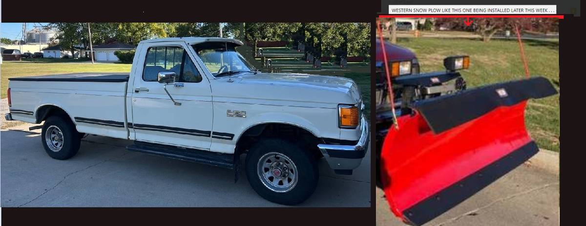 Western-snow-plow-on-ford-f150-xlt-1988-white