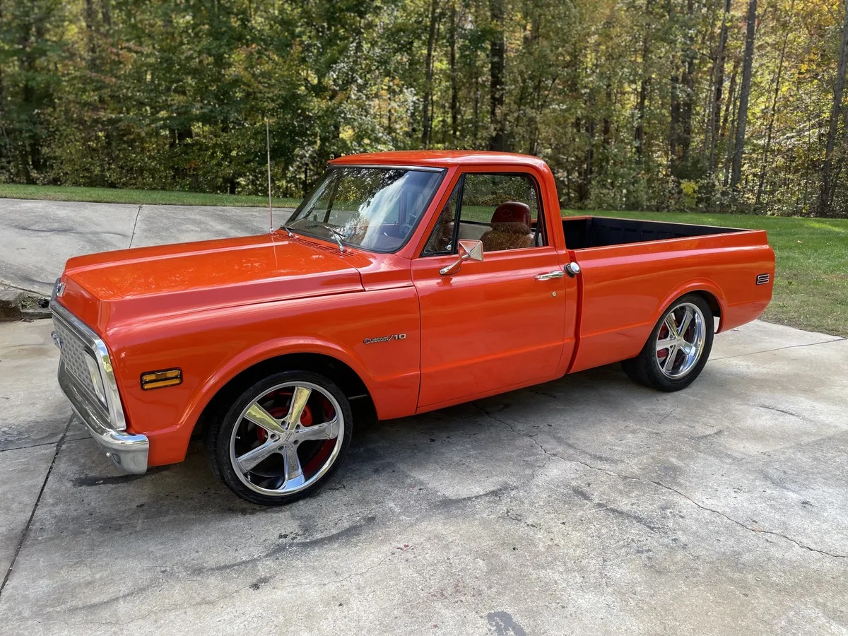 Chevrolet-C10-1971-Orange-Brown-Leather-Great-Condition-1