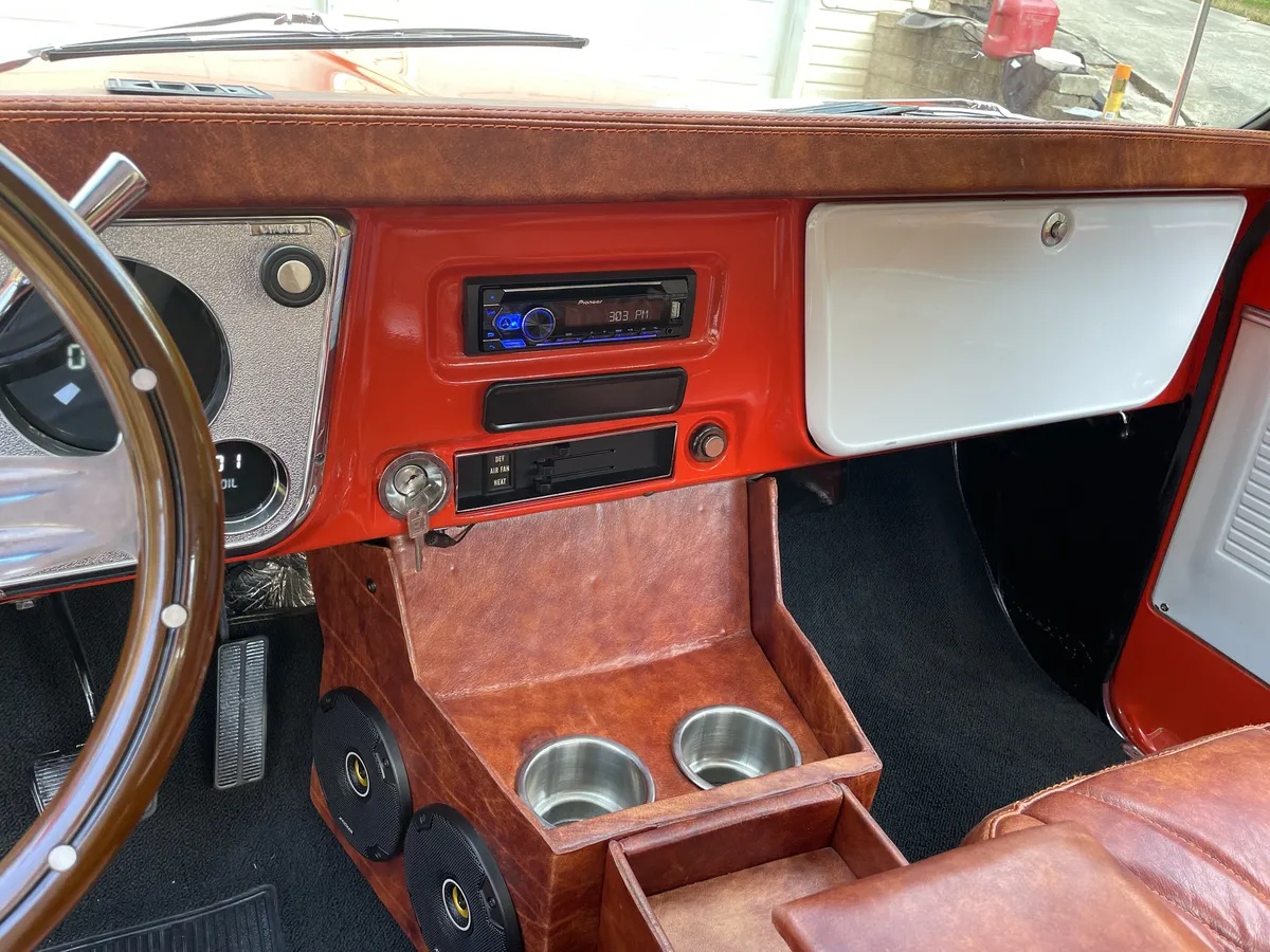 Chevrolet-C10-1971-Orange-Brown-Leather-Great-Condition-13