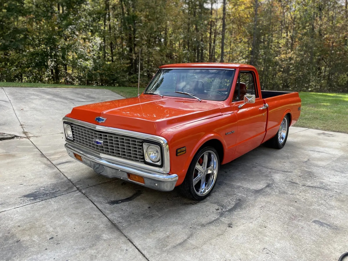 Chevrolet-C10-1971-Orange-Brown-Leather-Great-Condition-17