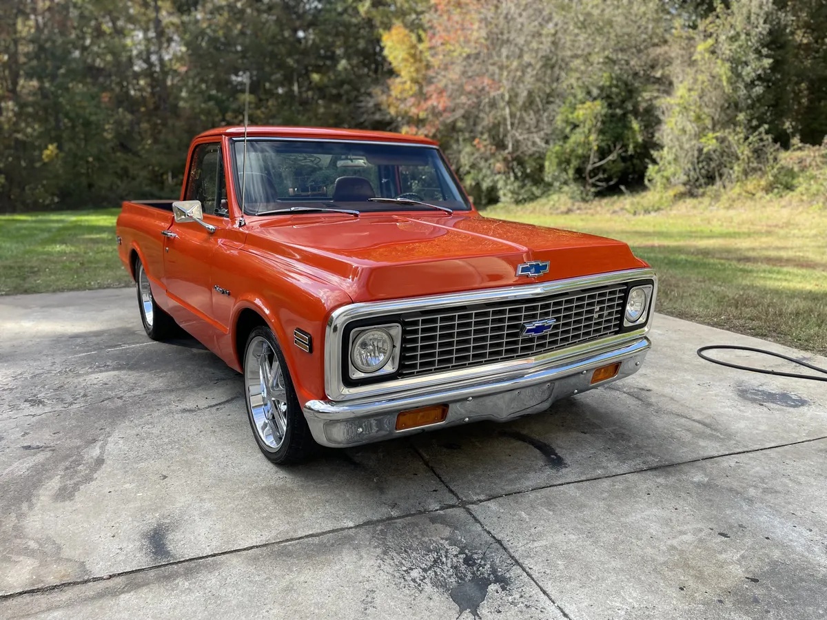 Chevrolet-C10-1971-Orange-Brown-Leather-Great-Condition-18