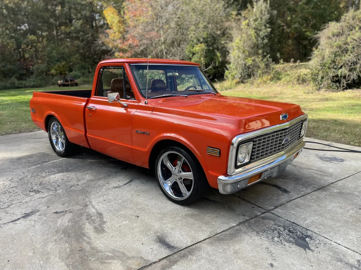 Chevrolet-C10-1971-Orange-Brown-Leather-Great-Condition-19