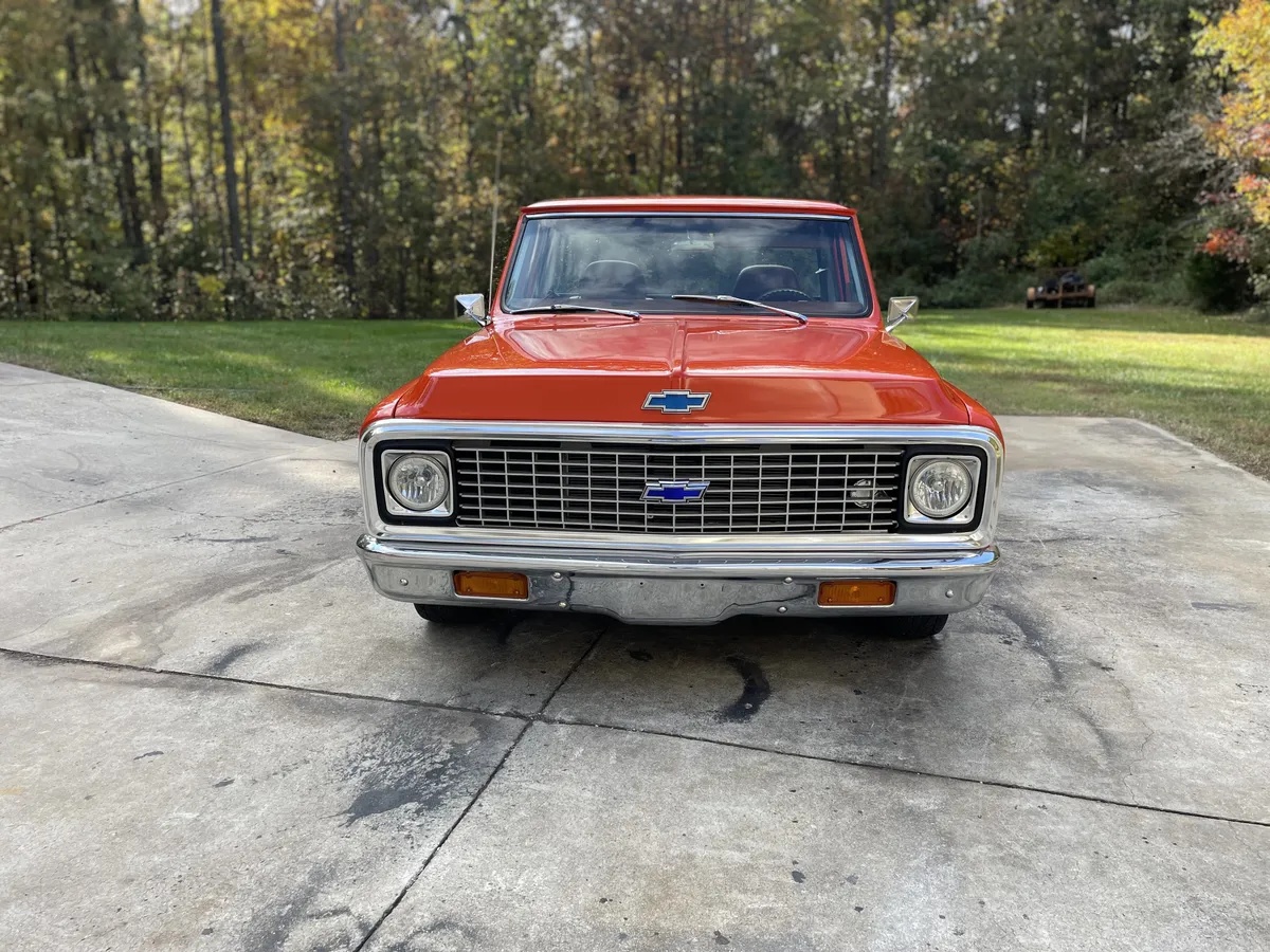 Chevrolet-C10-1971-Orange-Brown-Leather-Great-Condition-2