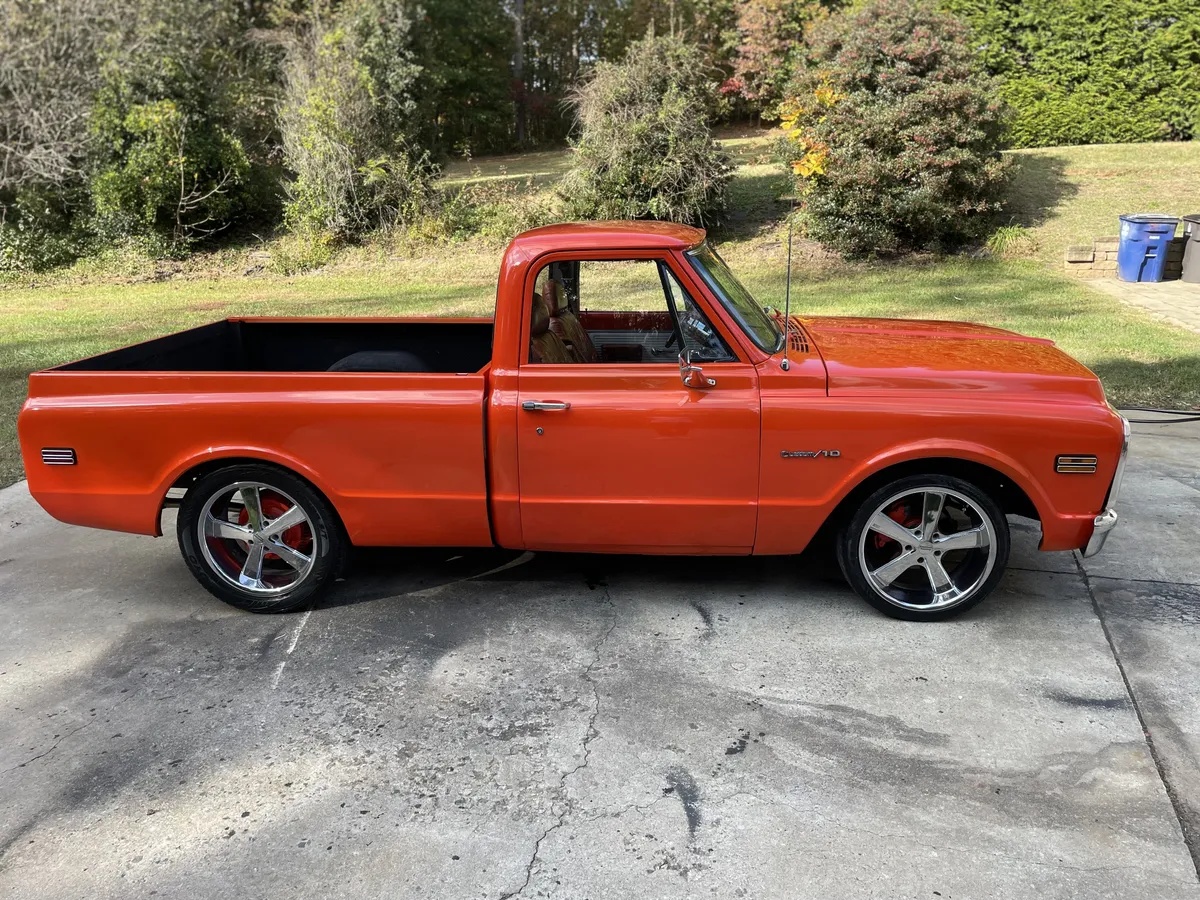 Chevrolet-C10-1971-Orange-Brown-Leather-Great-Condition-3