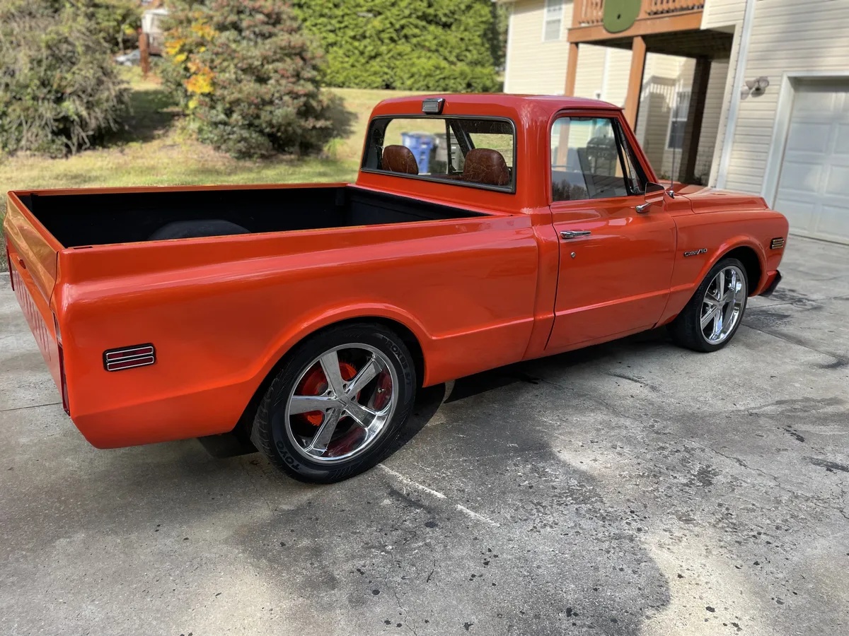 Chevrolet-C10-1971-Orange-Brown-Leather-Great-Condition-4