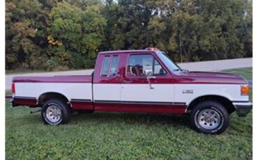 Ford-12-ton-pickup-1990-Maroon-and-White-Red