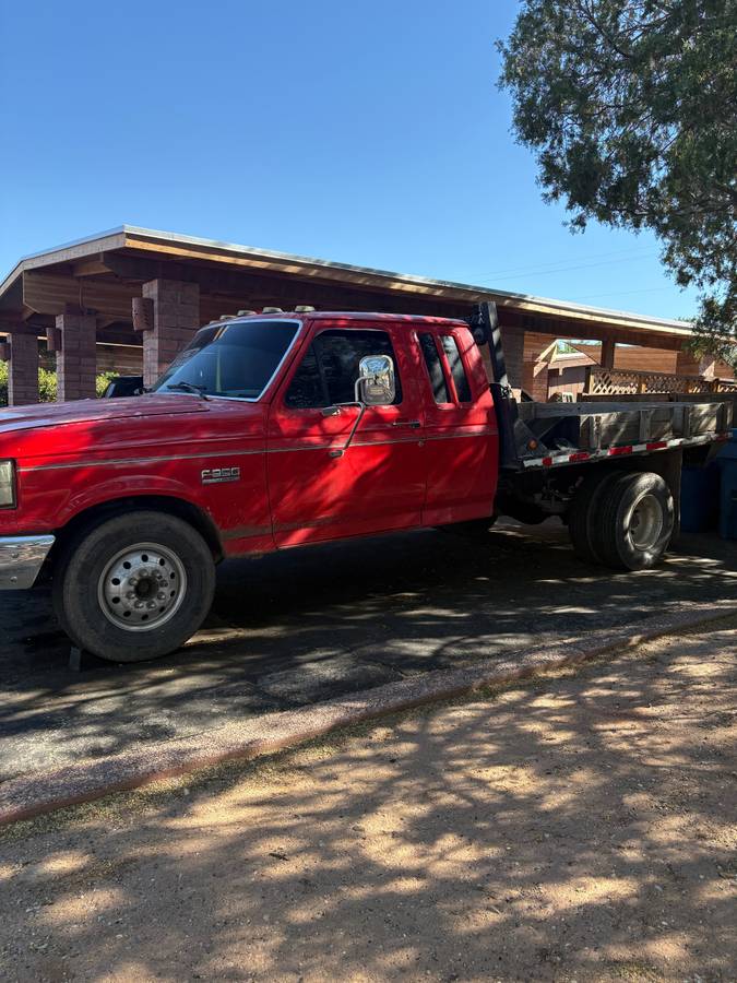 Ford-f350-7.3idf-diesel-1989-red