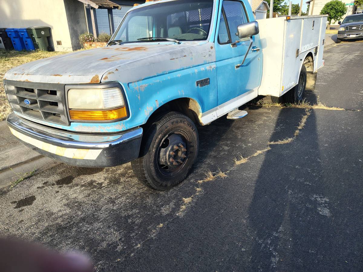 Ford-f350-diesel-1992-blue